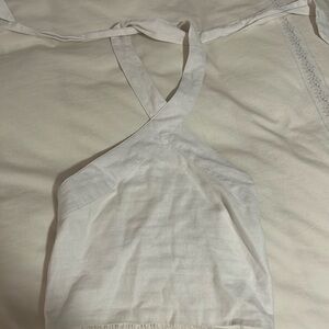 Abercrombie & Fitch White Smocked Halter Top